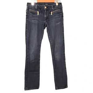MICHAEL KORS MK Front Zipper Pockets Skinny Low Rise Denim Jeans Sz 2